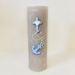 Bougie Baptême Marbré & Bleu