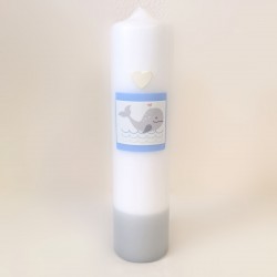 Bougie Baptême Baleine Bleu